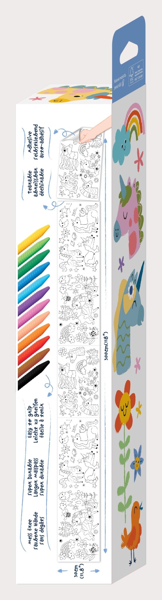 Hakuyoka Colouring Roll Kit (Big) - Unicorn - Image 4