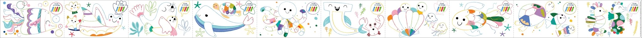 Hakuyoka Colouring Roll Kit - Sealife - Image 2