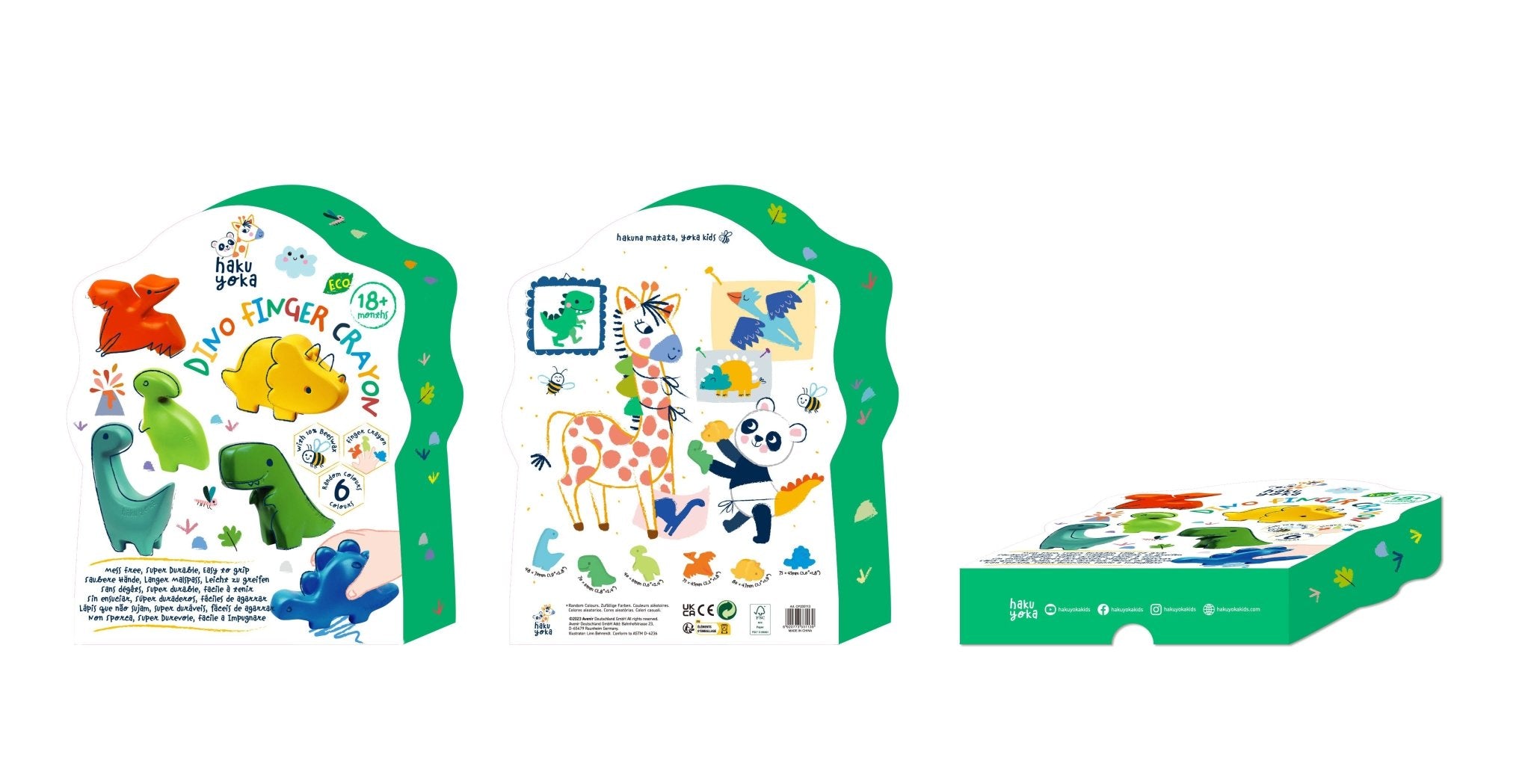 Hakuyoka Crazy Mold - 6 Dino Finger Crayon - Image 15