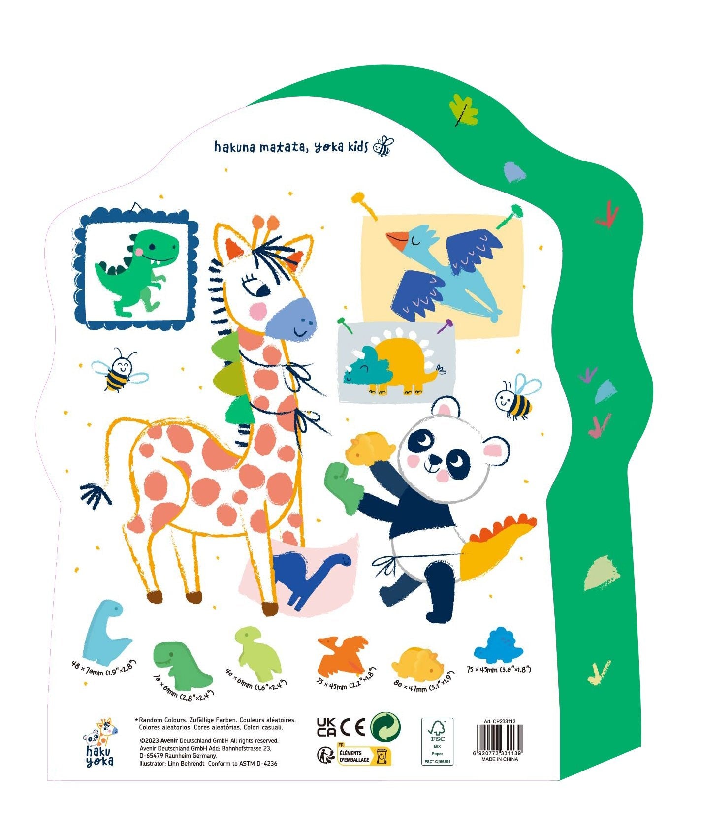 Hakuyoka Crazy Mold - 6 Dino Finger Crayon - Image 8