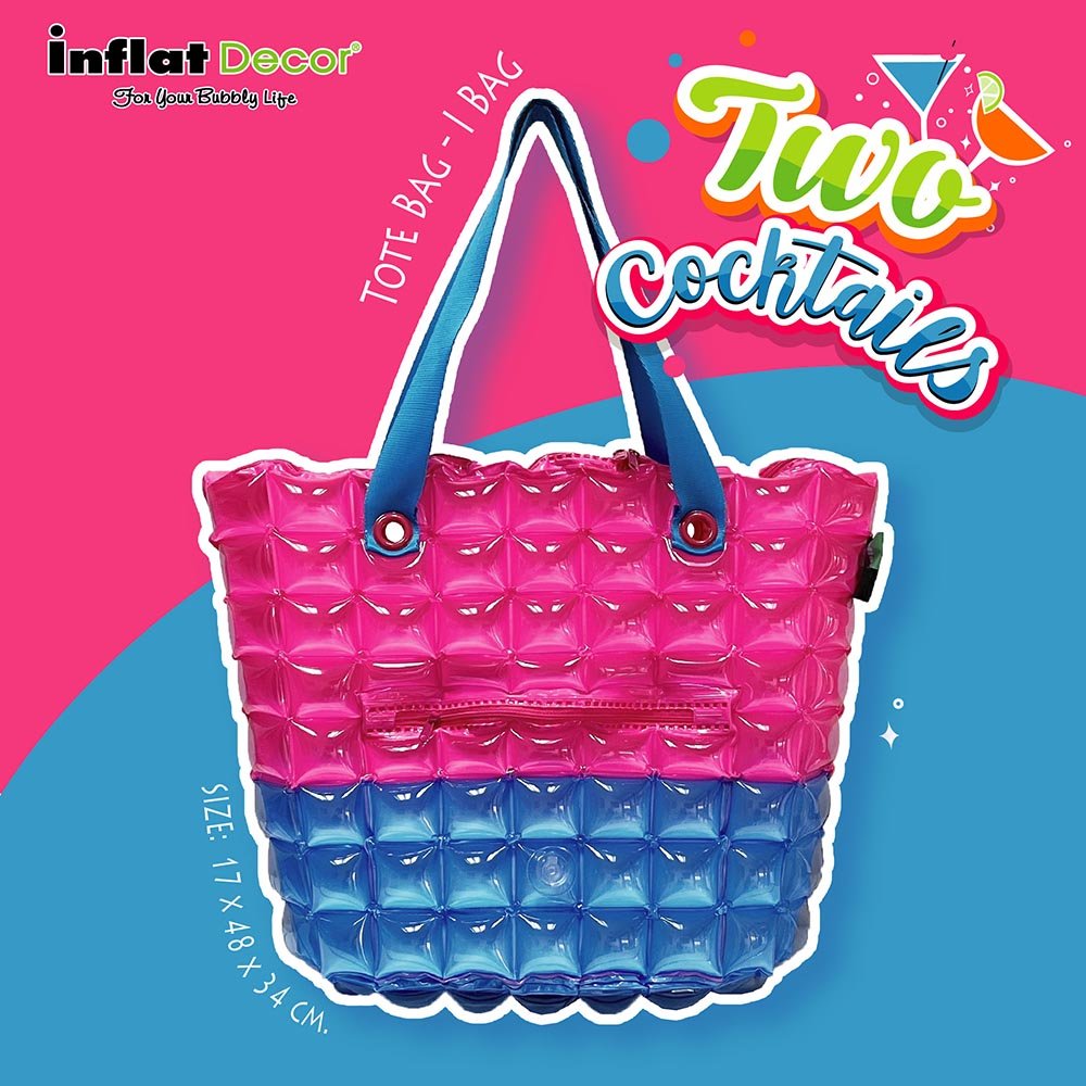 Inflatable Diamond Tote with Zipper (Large) - Trendy Two Tone - Image 2