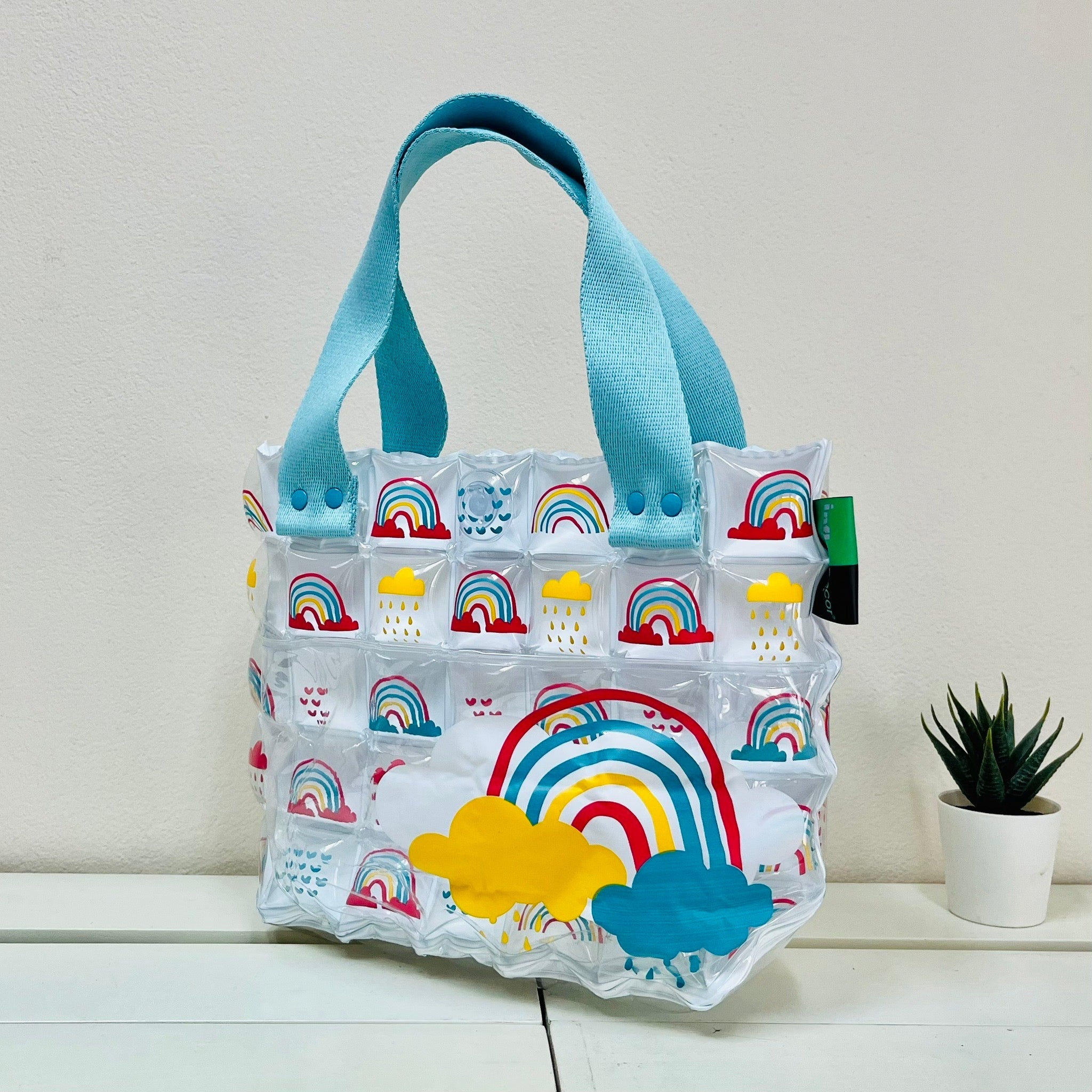 Inflatable Hand Bag with Pocket - Rainbow - Image 7