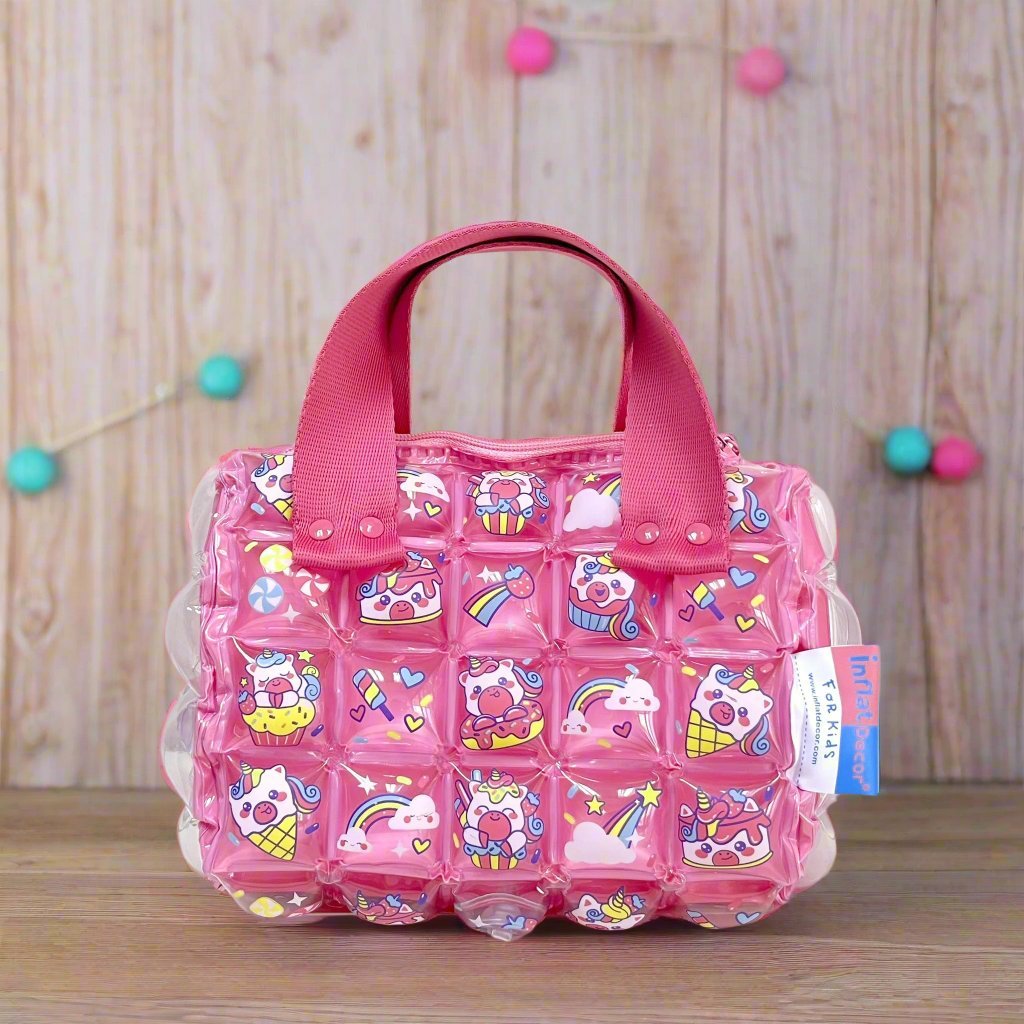 Inflatable Roll Style Hand Bag - Cupcake Unicorn