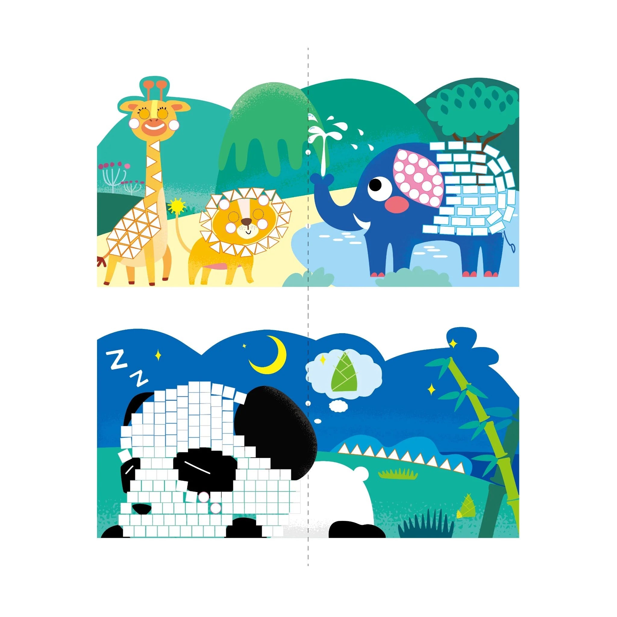 Mosaic Sticker Book Junior - Wild Animals - Image 3